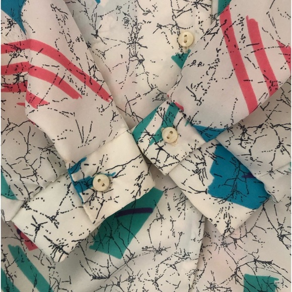 🐨2/$10 Vintage Donnkenny Long Sleeve Collared Polyester Button Up Blouse Sz 12 - Picture 8 of 12